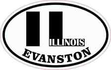 4in x 2.5in Oval IL Evanston Illinois Vinyl Sticker picture