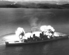 US Navy USN Battleship USS NEW JERSEY firing her nine 16