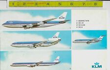 Large KLM, DC-9, DC-8-63, DC-10, 747B Postcard, Airline issued picture