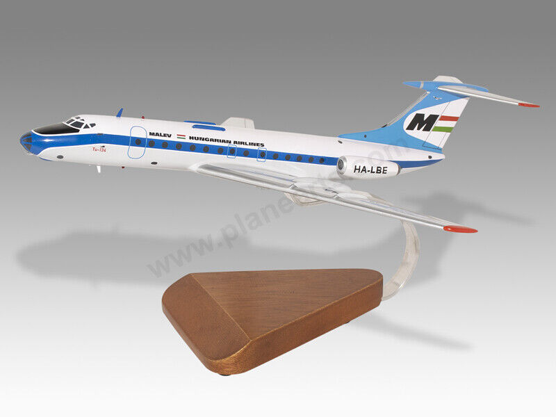 Tupolev TU-134 Malev Solid Kiln Dried Mahogany Wood Handcrafted Display Model