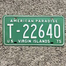 1975 U.S. VIRGIN ISLANDS AMERICAN PARADISE LICENSE PLATE #T22640 GREEN WHITE picture