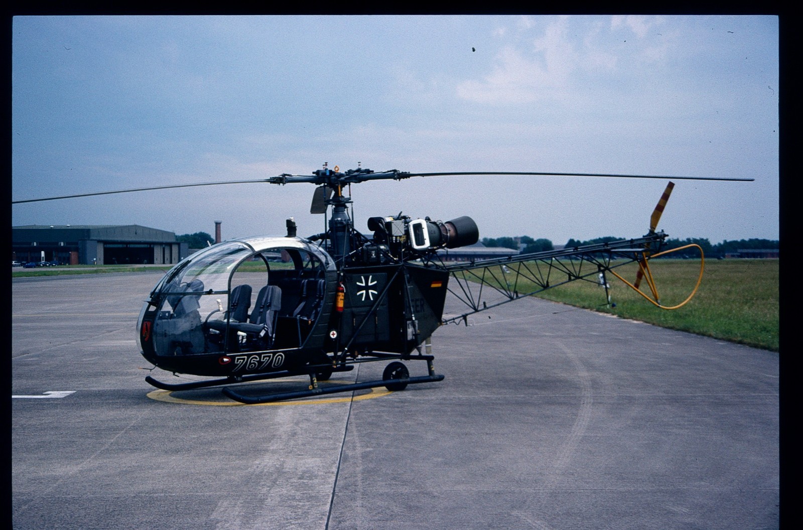 BD236 ORIGINAL K64 SLIDE: German AF Aerospatiale SE3180 Allouette II 7670