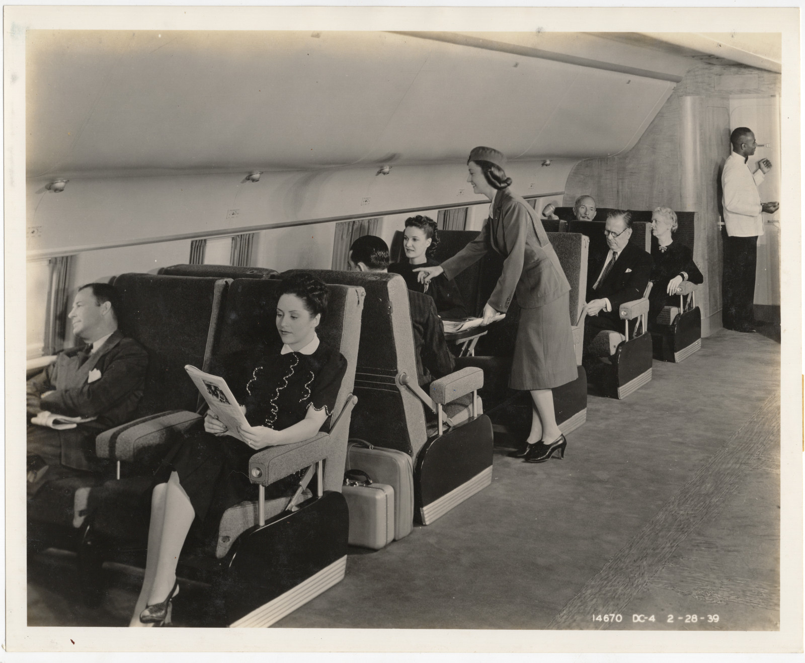 Douglas DC-4E: Sole Prototype Cabin Photo 1939, Later Sold to Japan 8x10