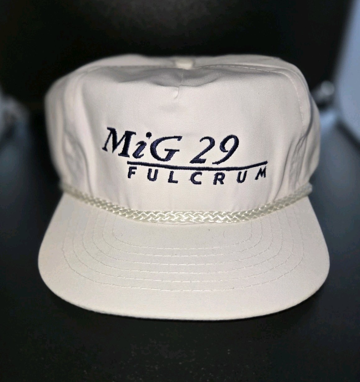 Vinage Russian MIG 29 Fulcrum Hat satin, navy blue. Vinage Russian MIG 29 Fulcrum Hat satin, navy blue.