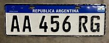 2016 Single Argentina CAR License Plate MERCOSUR - AA 456 RG picture