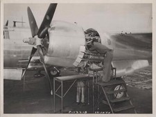 MARTIN B-26 MARAUDER ENGINE MAINTENANCE MANUFACTURERS PHOTO WW2 CENSOR STAMP picture