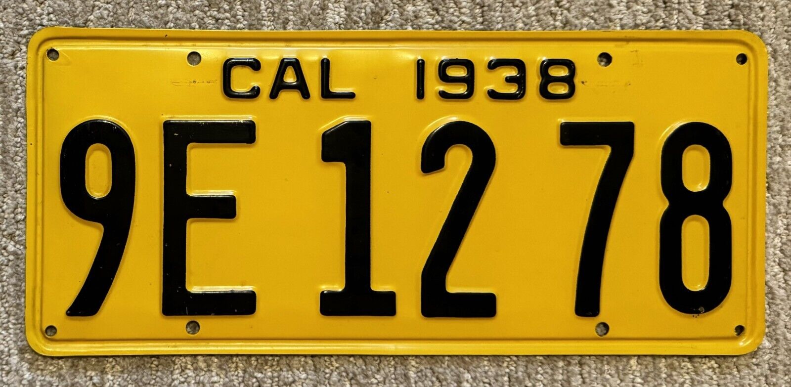 1938 California License Plate - Nice Original Paint