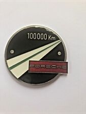 AWESOME Grille badge Porsche 100,000 km metal 4 colors cold enamel very rare picture