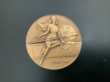 Vintage Delta Air Lines Metallic Art Bronze Medallion - Boeing 727 picture
