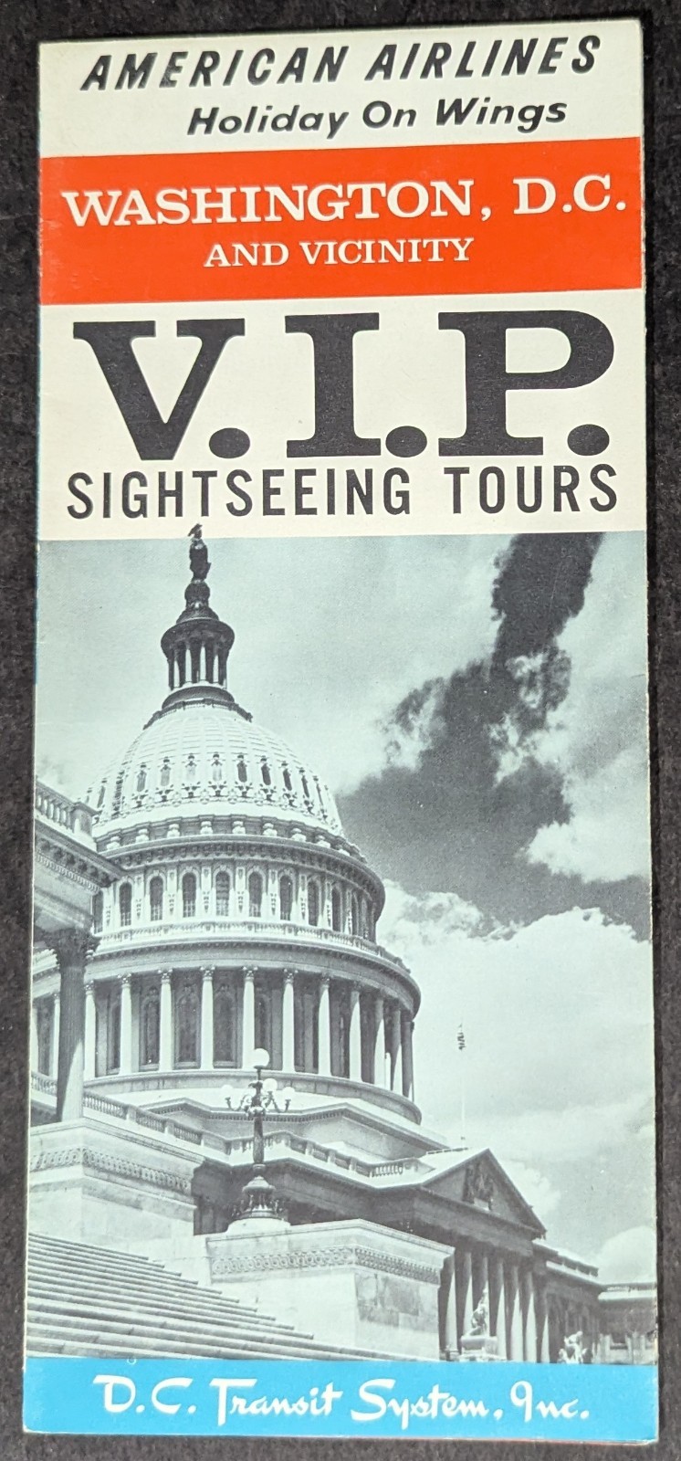 **VINTAGE 1964 AMERICAN AIRLINES WASHINGTON D.C. SIGHTSEEING TOURS BROCHURE**