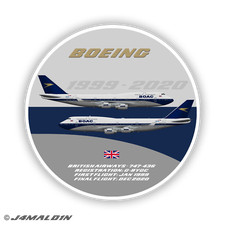 Premium Boeing 747-400 Sticker - British Airways BOAC picture