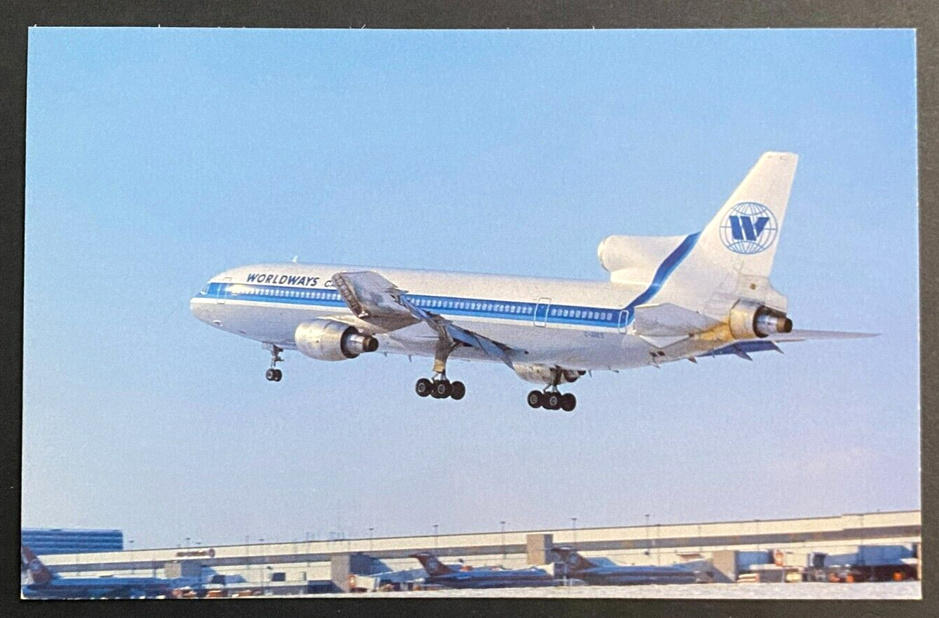 Worldways Canada Lockheed L1011-100 C-GIES Aircraft Postcard Worldways Canada Lockheed L1011-100 C-GIES Aircraft Postcard