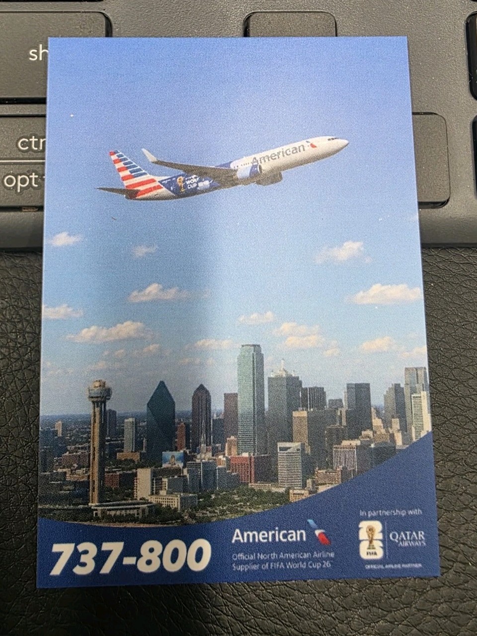 2026 American Airlines 737-800 World Cup Livery Pilot / Airplane Trading Card 2026 American Airlines 737-800 World Cup Livery Pilot / Airplane Trading Card