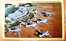 LOVE FIELD DALLAS Municipal Airport Postcard, Douglas DC-3's picture