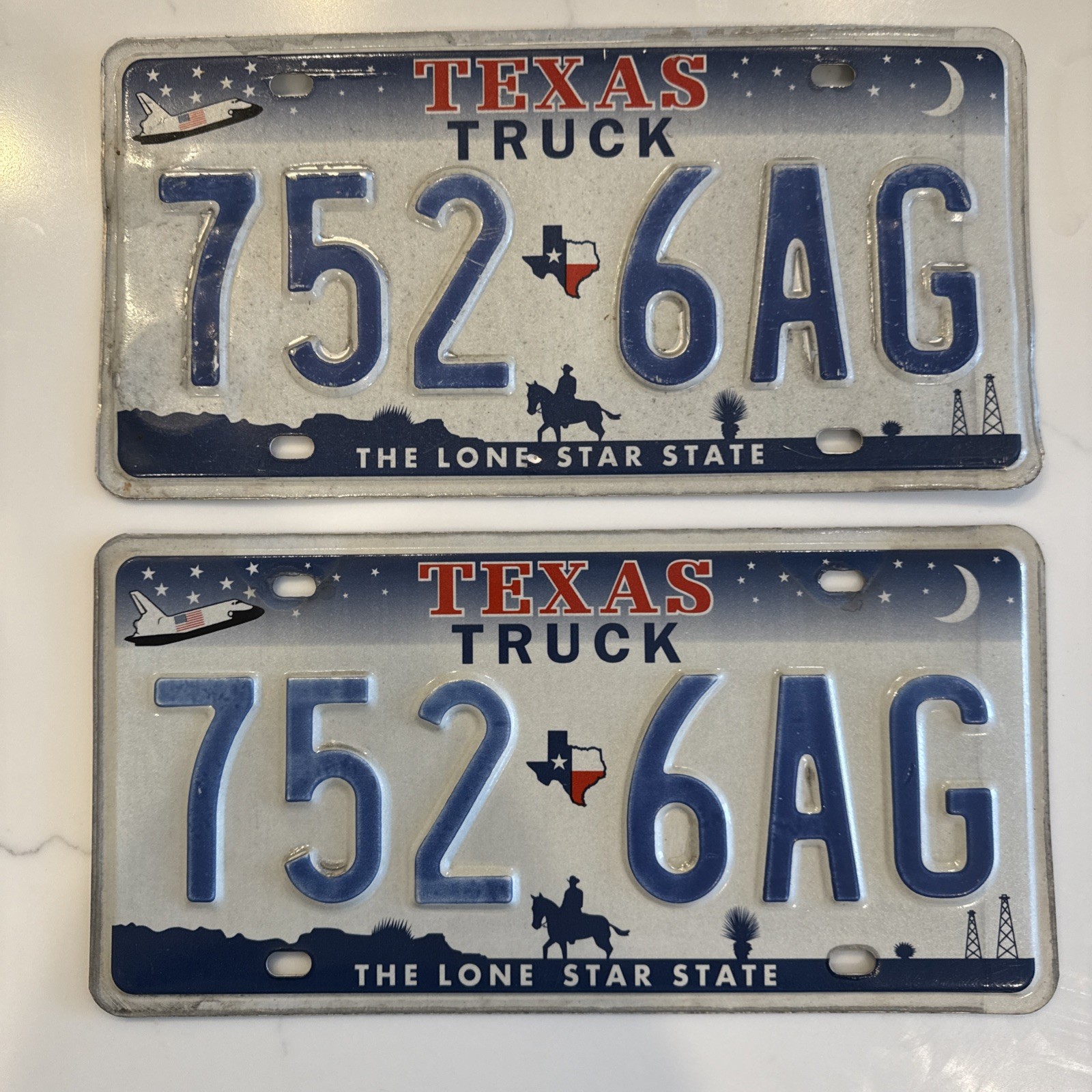 2000 2001 2002 2003 2004 TEXAS TRUCK LICENSE PLATE SET SPACE SHUTTLE COWBOY 2000 2001 2002 2003 2004 TEXAS TRUCK LICENSE PLATE SET SPACE SHUTTLE COWBOY