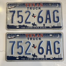 2000 2001 2002 2003 2004 TEXAS TRUCK LICENSE PLATE SET SPACE SHUTTLE COWBOY picture