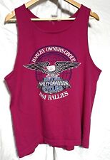 RARE VINTAGE HARLEY DAVIDSON OWNERS RALLIES 1991 TANK TOP PINK XL picture