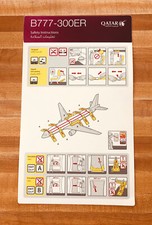 B777-300ER Qatar Airways Emergency Safety Information Card Airplane Version 02 picture
