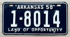 1958 Arkansas License Plate -  Nice Original Paint Condition picture
