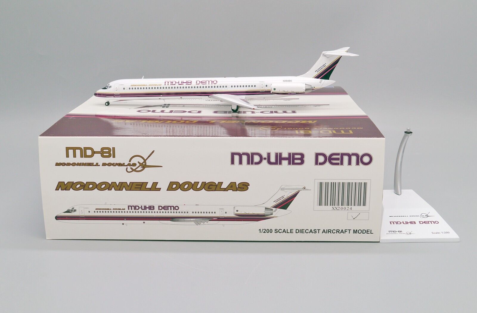 McDonnell Douglas MD-81 Reg: N980DC JC Wing Scale 1:200 Diecast XX20024 (E-)