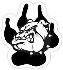4in x 4.5in Black and White Bulldog Paw Sticker Car Truck Vehicle Bumper Decal picture