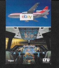 LTU GERMAN AIRLINES LOCKHEED L1011 FLIGHT DECK/INFLIGHT AIRLINE ISSUE POSTCARD picture