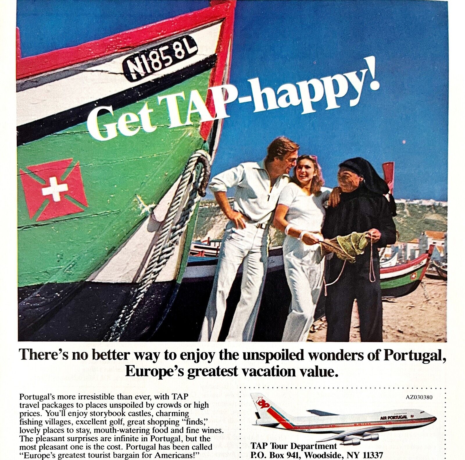 Air Portugal TAP Jets 1979 Advertisement Aviation Travel European Boats DWKK6