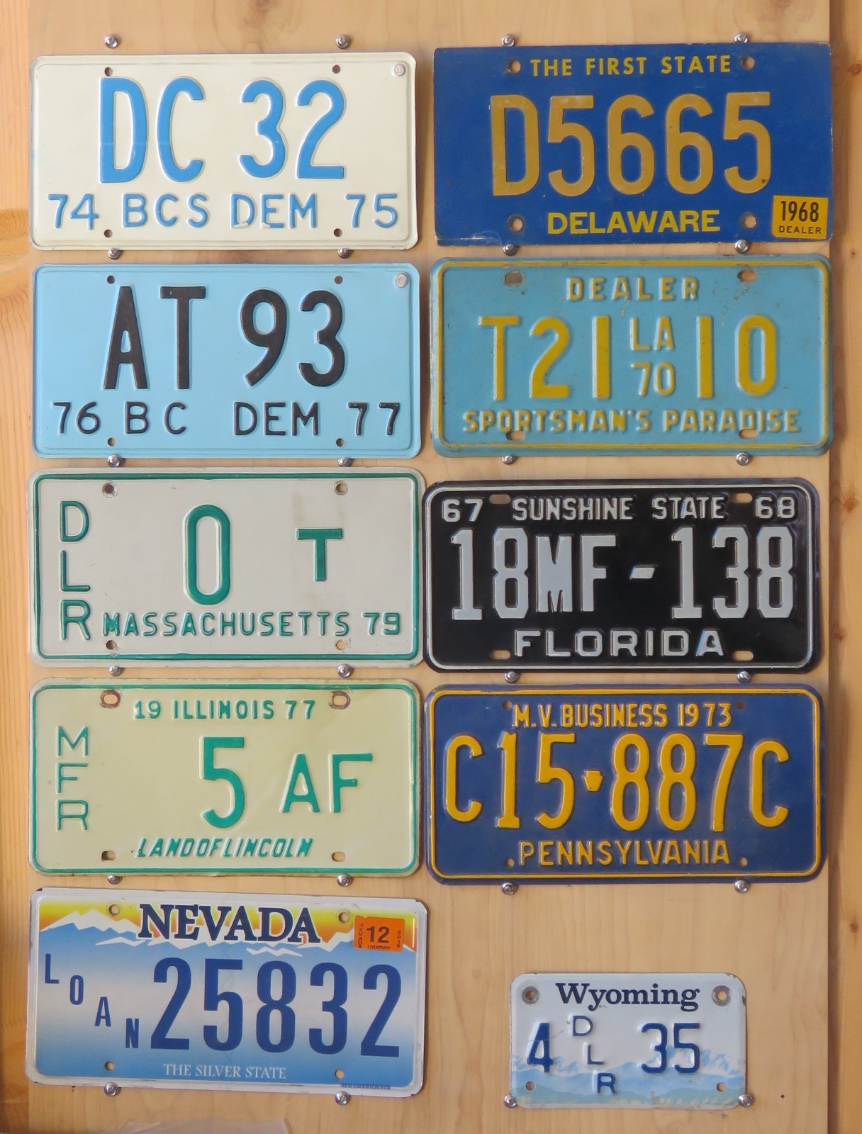 GROUP LOT OF 10 DEALER license plates DEL LA FLA MEXICO +++ GROUP LOT OF 10 DEALER license plates DEL LA FLA MEXICO +++