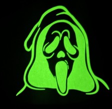 New Glow in the Dark Ghostface Scream Decal Sticker Vinyl Handmade Car 4” picture
