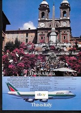 ALITALIA 1988 THIS IS ALITALIA.THIS IS ITALY ROME & SPANISH STEPS B747-200 AD picture