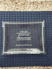VINTAGE RARE  GLASS AMERICAN AIRLINES 9”X7” TRAY AMERICAN ADVANTAGE picture