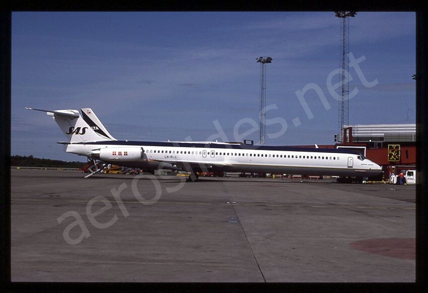 SAS Scandinavian McDonnell Douglas MD-82 LN-RLG Jul 93 Kodachrome Slide/Dia A1