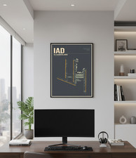 Washington Dulles IAD Airport Poster - Minimalist Aviation Art picture