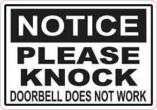 5in x 3.5in Doorbell Does Not Work Please Knock Magnet Magnetic Business Sign picture