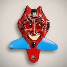 Red Devil with Jeweled Eyes FOB License Plate Topper picture
