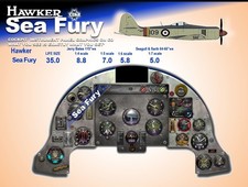 HAWKER SEA FURY COCKPIT instrument panel CDkit picture