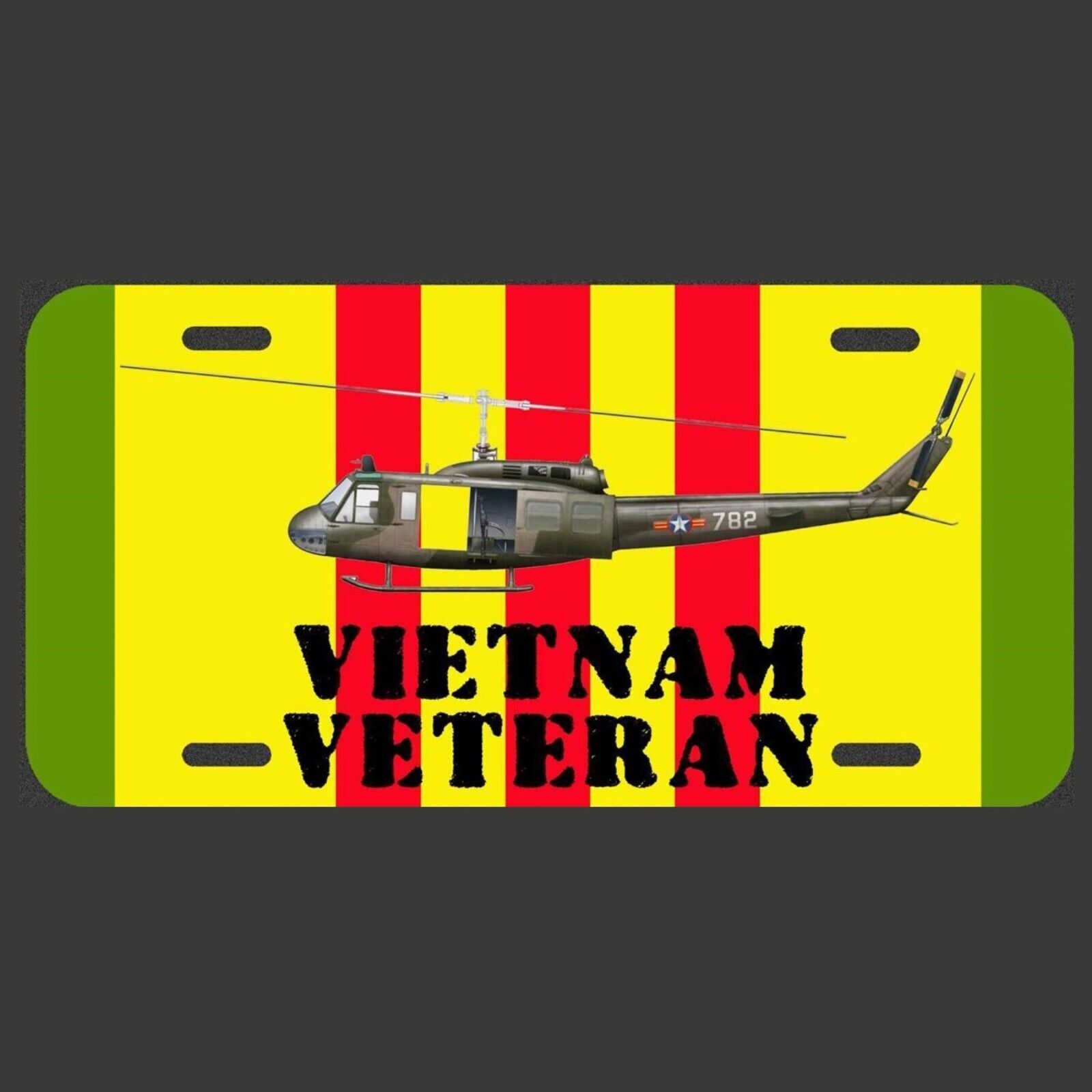 License Plate Vietnam Veteran Helicopter Standard Automobile Size