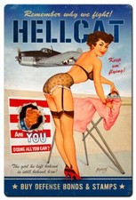 RISQUE GIRL WAR BONDS GRUMMAN HELLCAT F6F 36