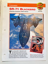 Lockheed SR-71 Blackbird Supersonic Spec Sheet Aircraft of The World Brochure picture
