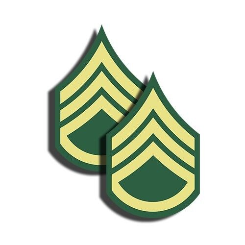 ARMY Rank Staff Sergeant Sticker Military Dye Cut Decal 2 Pack 3\