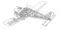 Piper PA-34 Seneca Cutaway Drawing24IN X 36IN picture