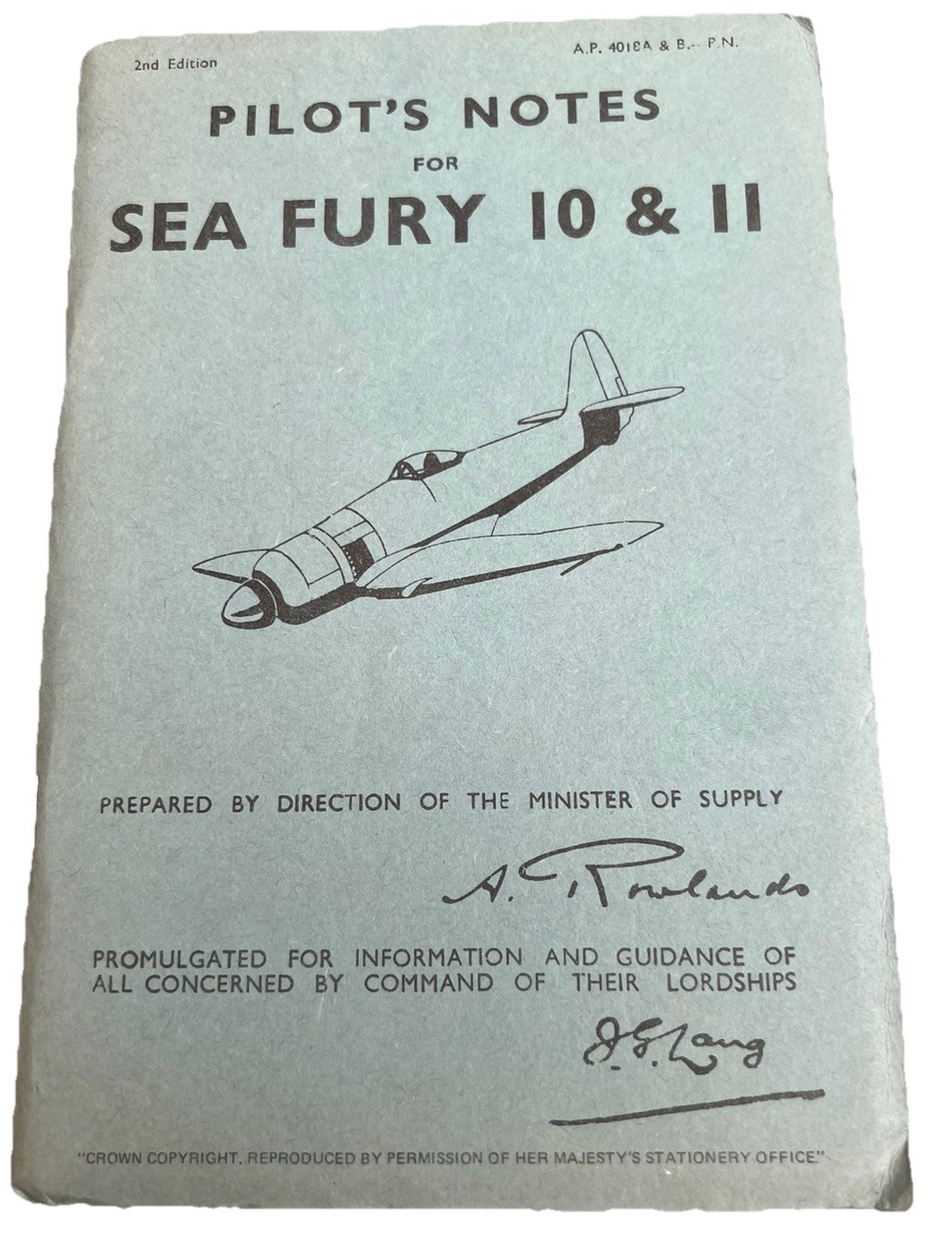 Hawker Sea Fury Pilots Notes 10 11 Booklet Vintage Fleet Air Arm History Guide