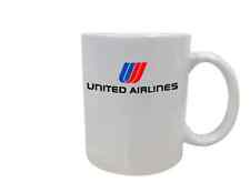 Retro United Airlines Rose Logo US Air Souvenir Pilot Employee Coffee Mug Cup  picture