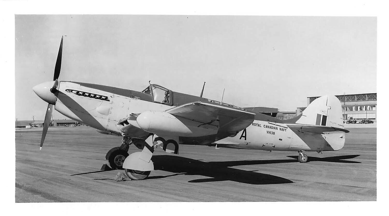 Royal Canadian Navy Fairey Firefly Airplane Aviation Base Original War Photo F