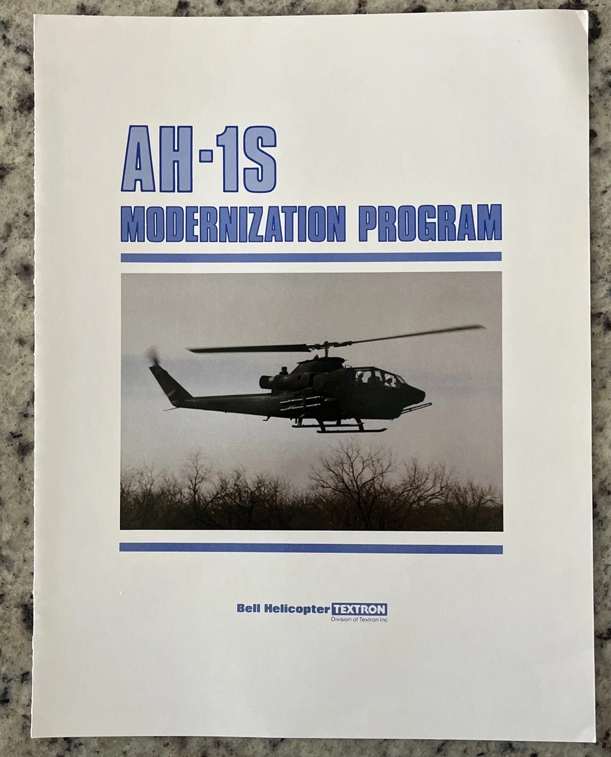 Original 1985 Bell Model AH-1S Cobra Helicopter Brochure Night Vision Laser Army