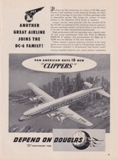 Pan American World Airways buys 18 Douglas DC-6B Clippers ad 1950 AW picture
