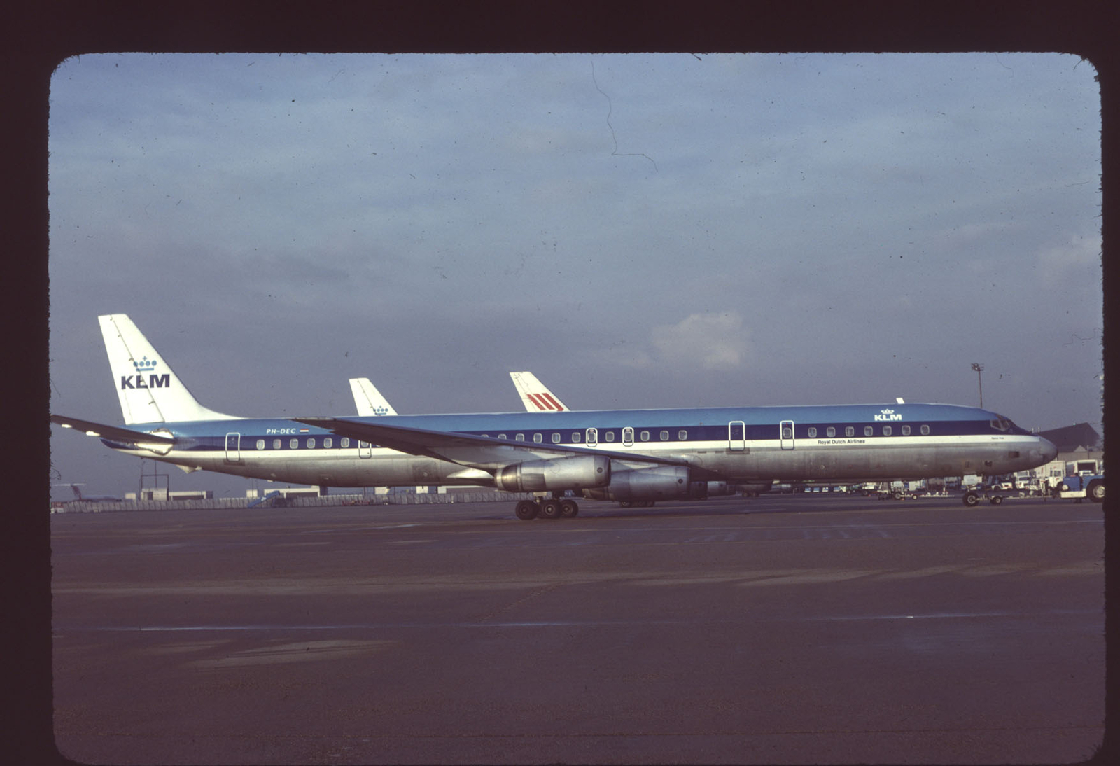 Orig 35mm airline slide KLM Royal Dutch Airlines DC-8-63 PH-DEC Orig 35mm airline slide KLM Royal Dutch Airlines DC-8-63 PH-DEC