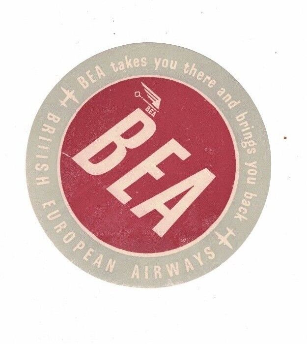 British European Airways BEA Vintage Luggage Label  