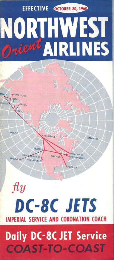 Northwest Orient Airlines system timetable 10/30/60 [2071]