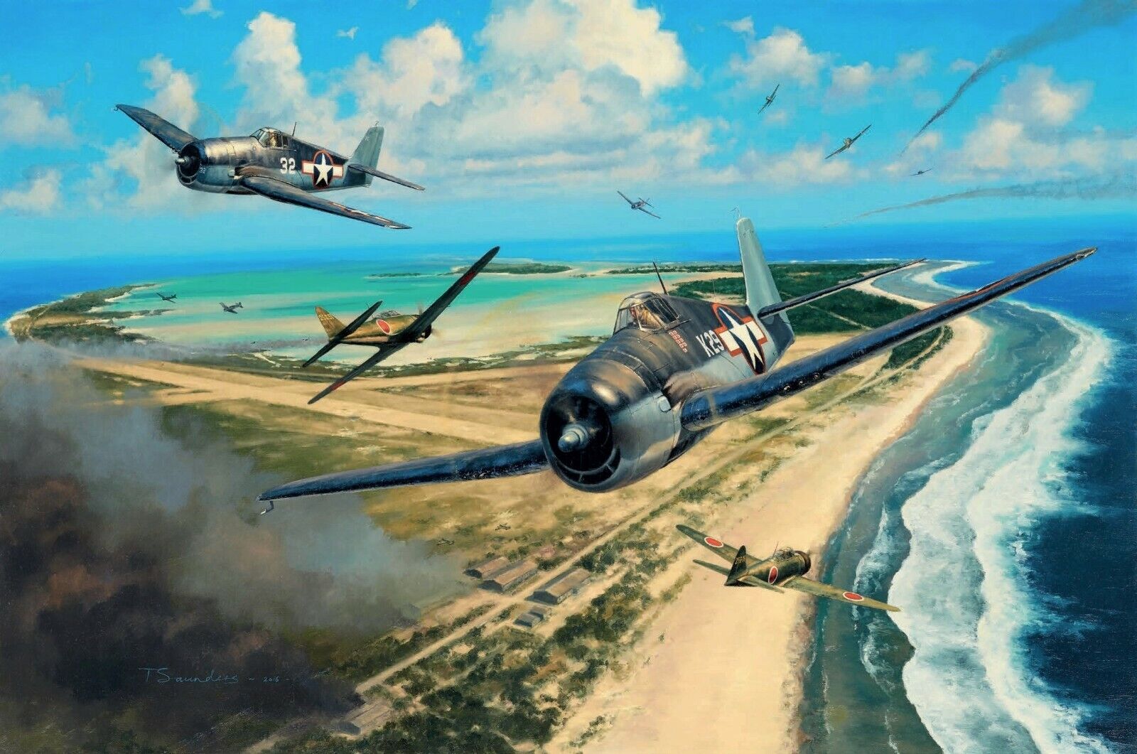 Pacific Glory by Anthony Saunders, Butch O' Hare at Wake Island